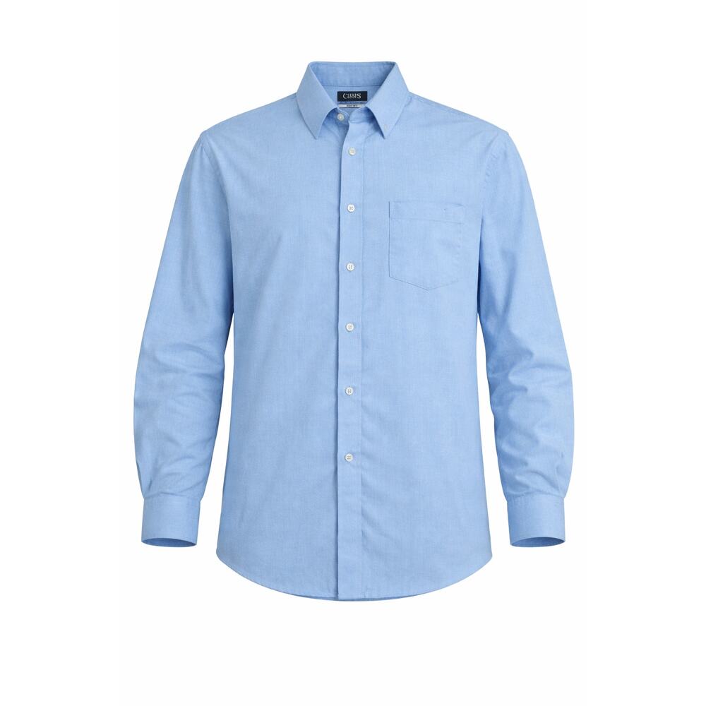 Chaps Men’s Light Blue Wrinkle Free Stretch Dress Shirt Size 17 34/35